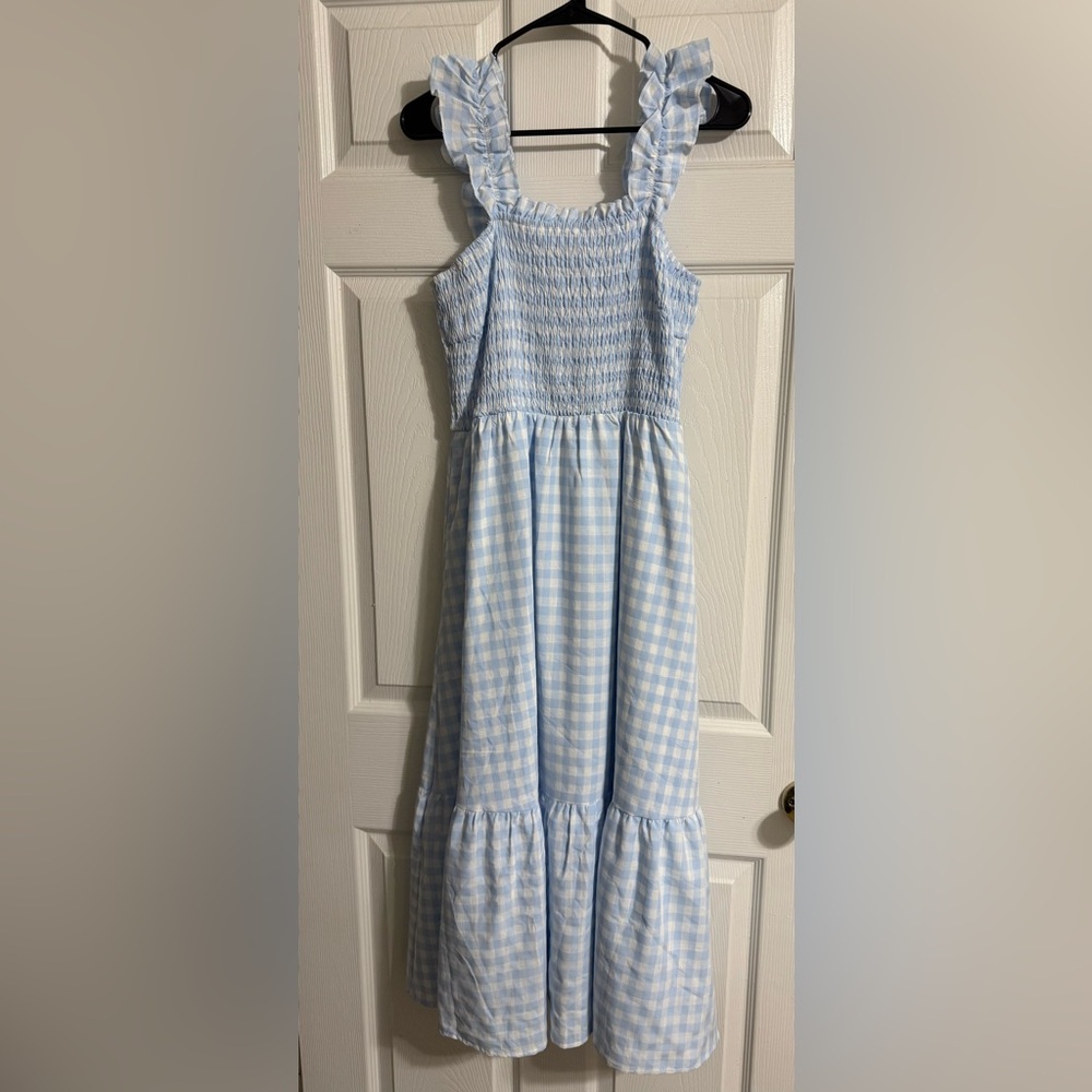 Charming Blue Gingham Dress
